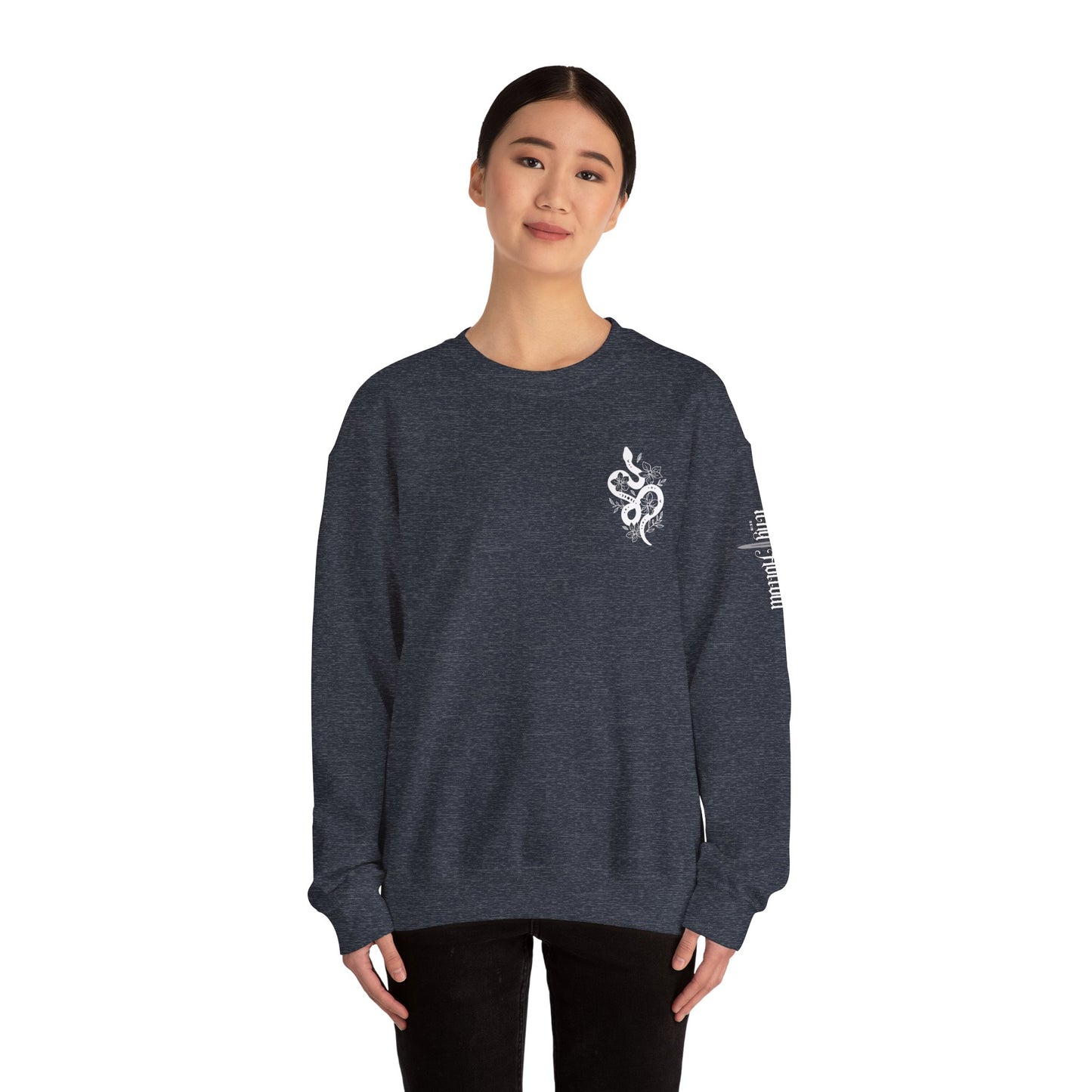 Peachy Hollow Skin Merch, Brand Logo On Sleeve - Unisex Crewneck Sweatshirt