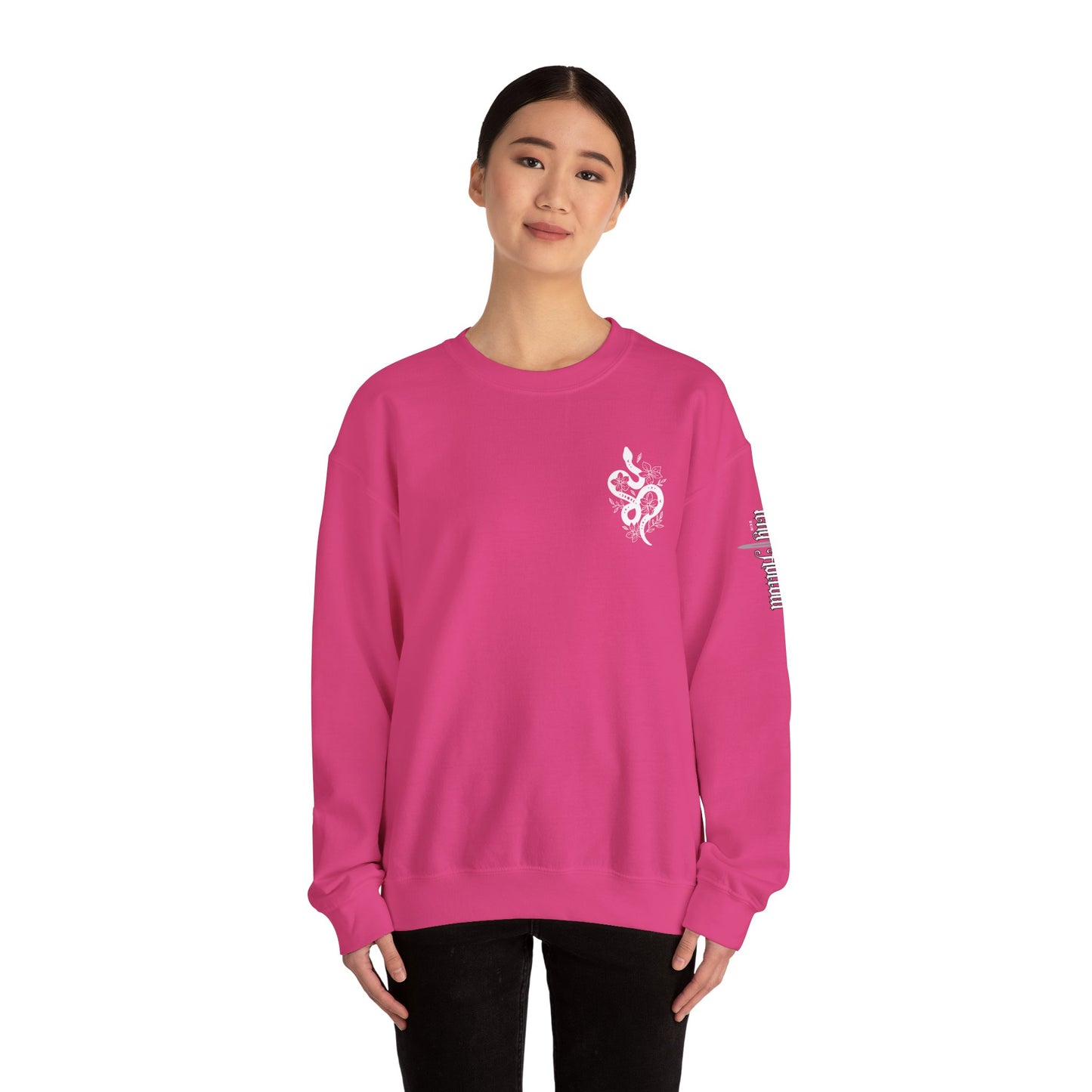 Peachy Hollow Skin Merch, Brand Logo On Sleeve - Unisex Crewneck Sweatshirt