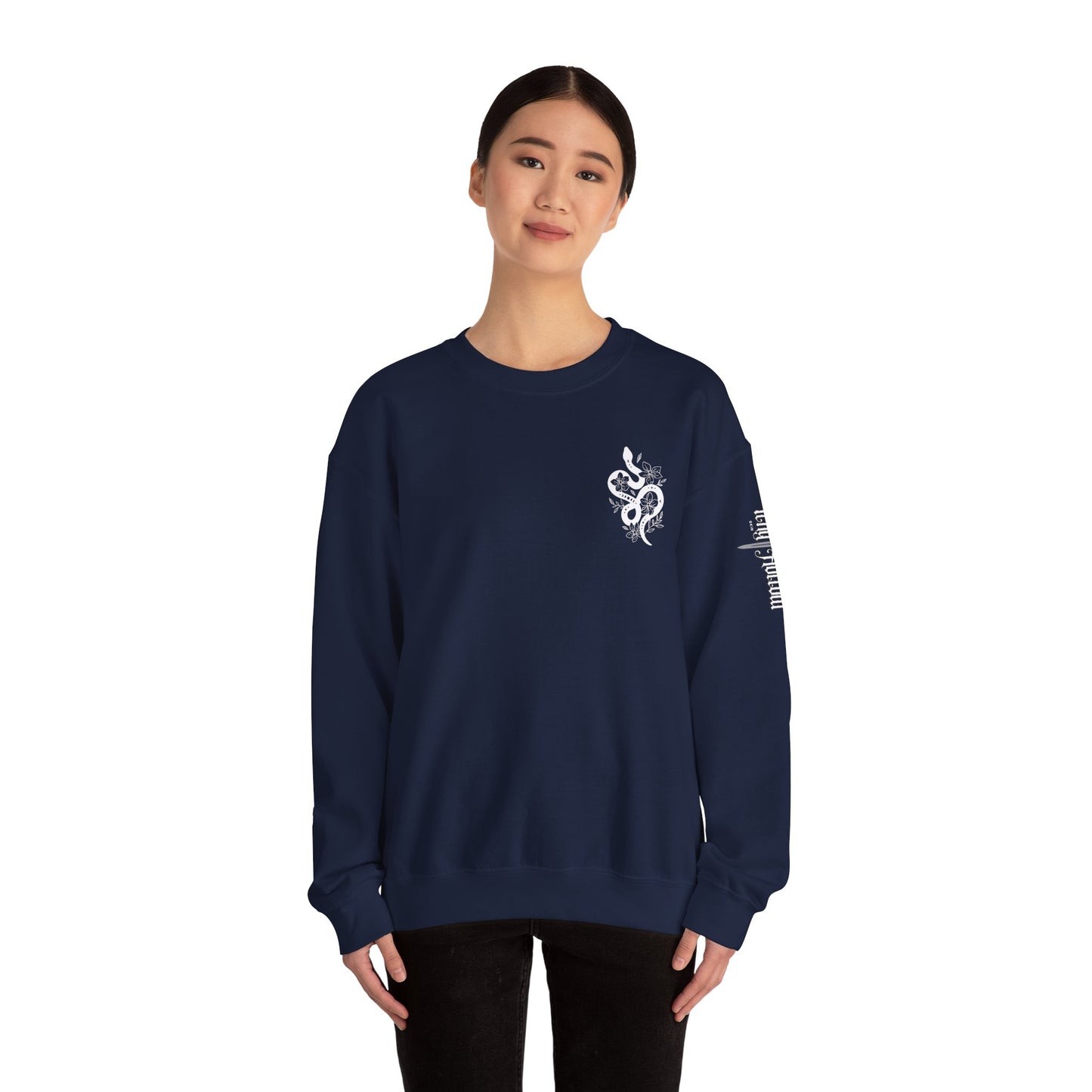 Peachy Hollow Skin Merch, Brand Logo On Sleeve - Unisex Crewneck Sweatshirt