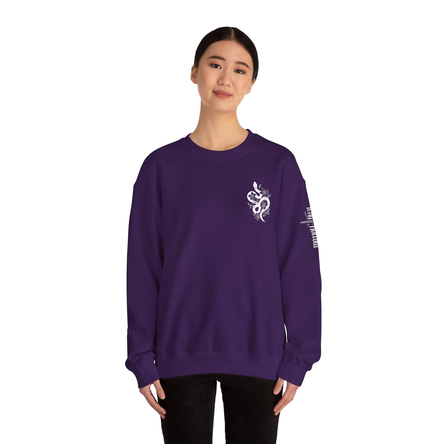 Peachy Hollow Skin Merch, Brand Logo On Sleeve - Unisex Crewneck Sweatshirt