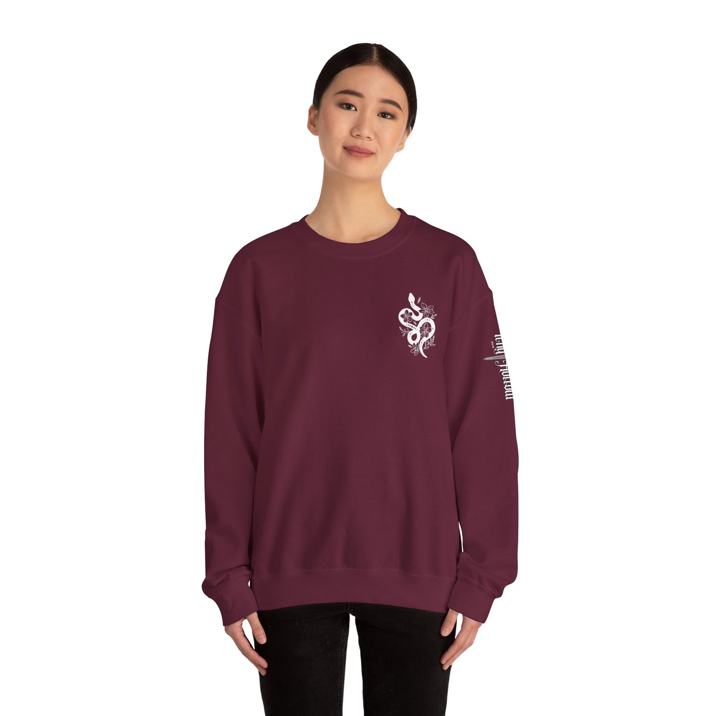 Peachy Hollow Skin Merch, Brand Logo On Sleeve - Unisex Crewneck Sweatshirt