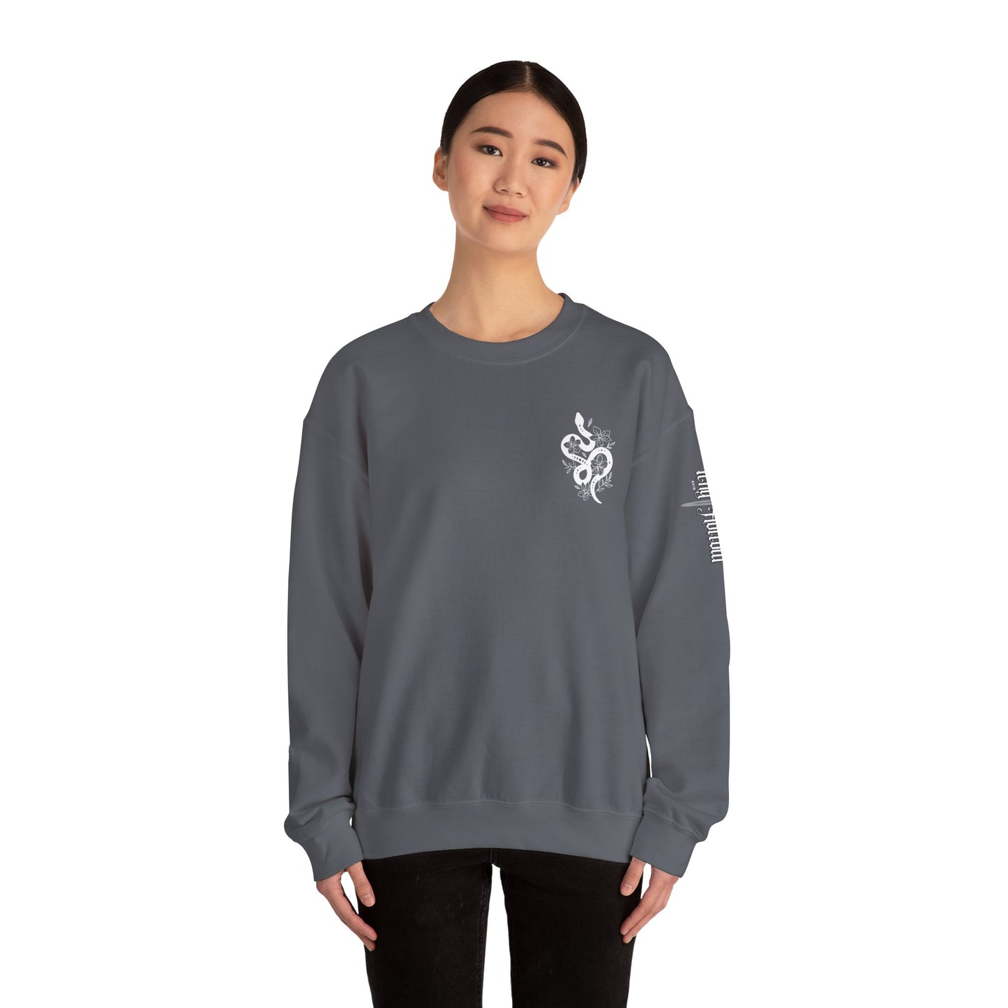 Peachy Hollow Skin Merch, Brand Logo On Sleeve - Unisex Crewneck Sweatshirt