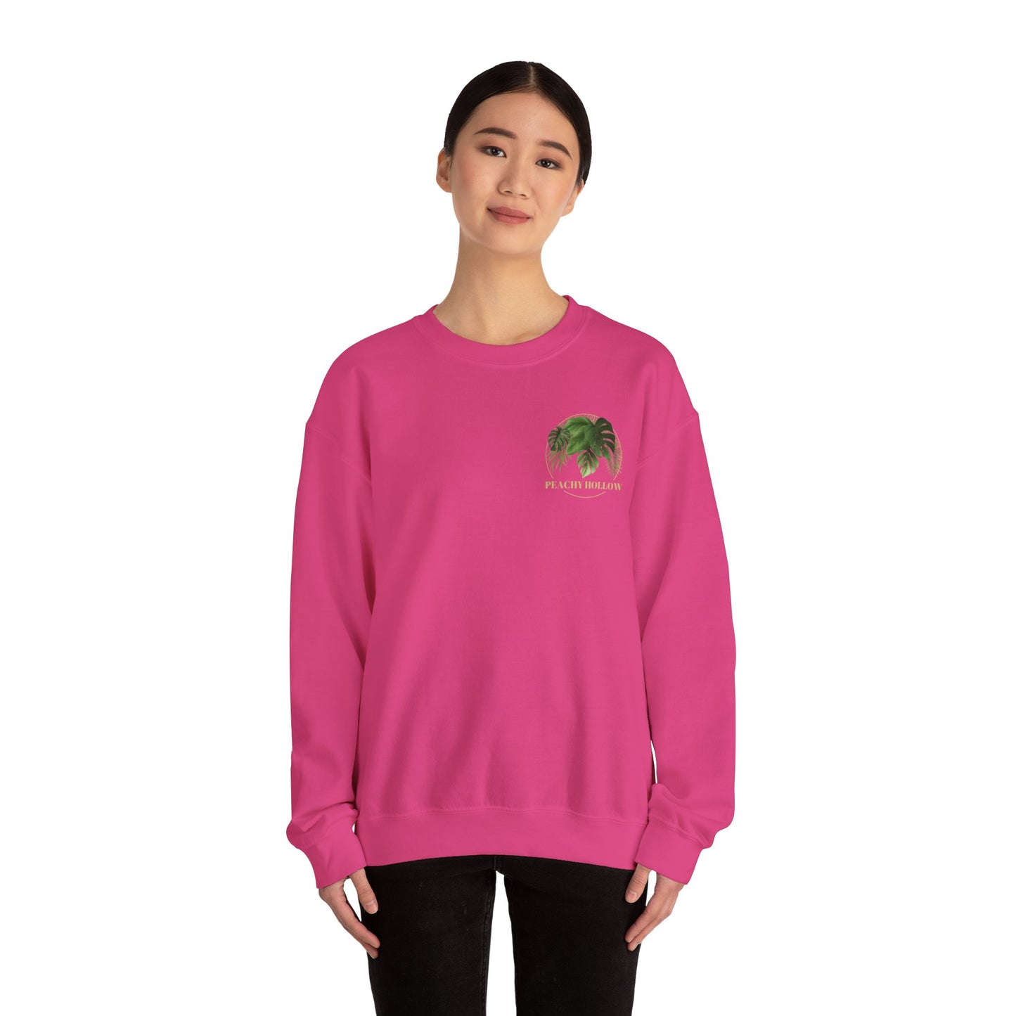 Peachy Hollow Skin Merch, Original Logo On Back - Unisex Crewneck Sweatshirt