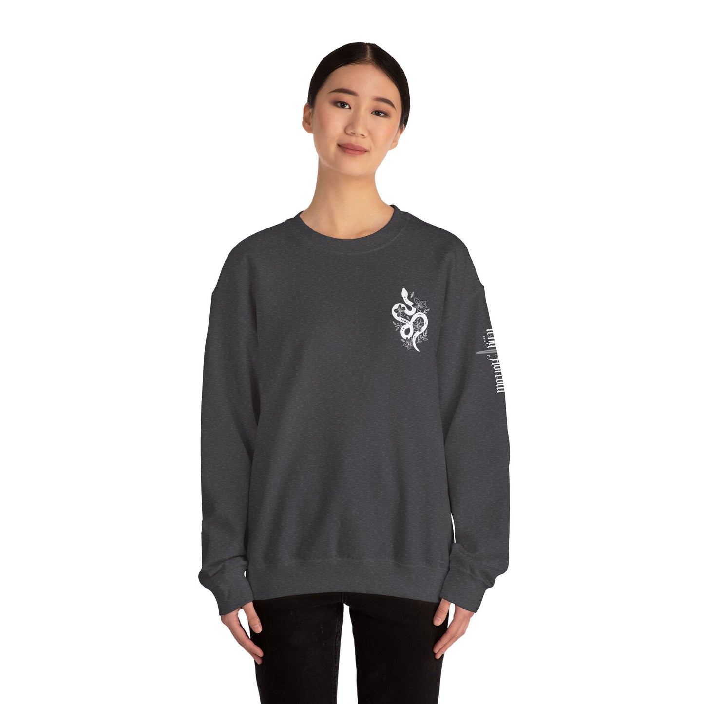 Peachy Hollow Skin Merch, Brand Logo On Sleeve - Unisex Crewneck Sweatshirt