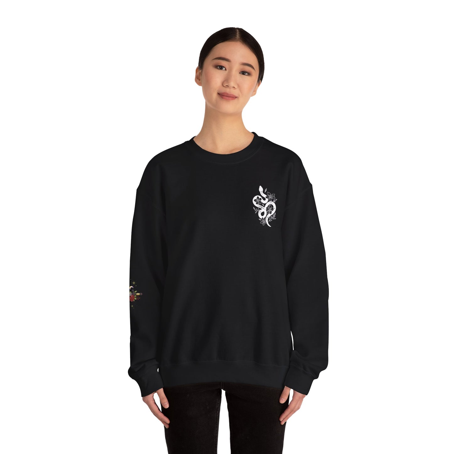 Peachy Hollow Skin Merch, Brand Logo On Sleeve - Unisex Crewneck Sweatshirt