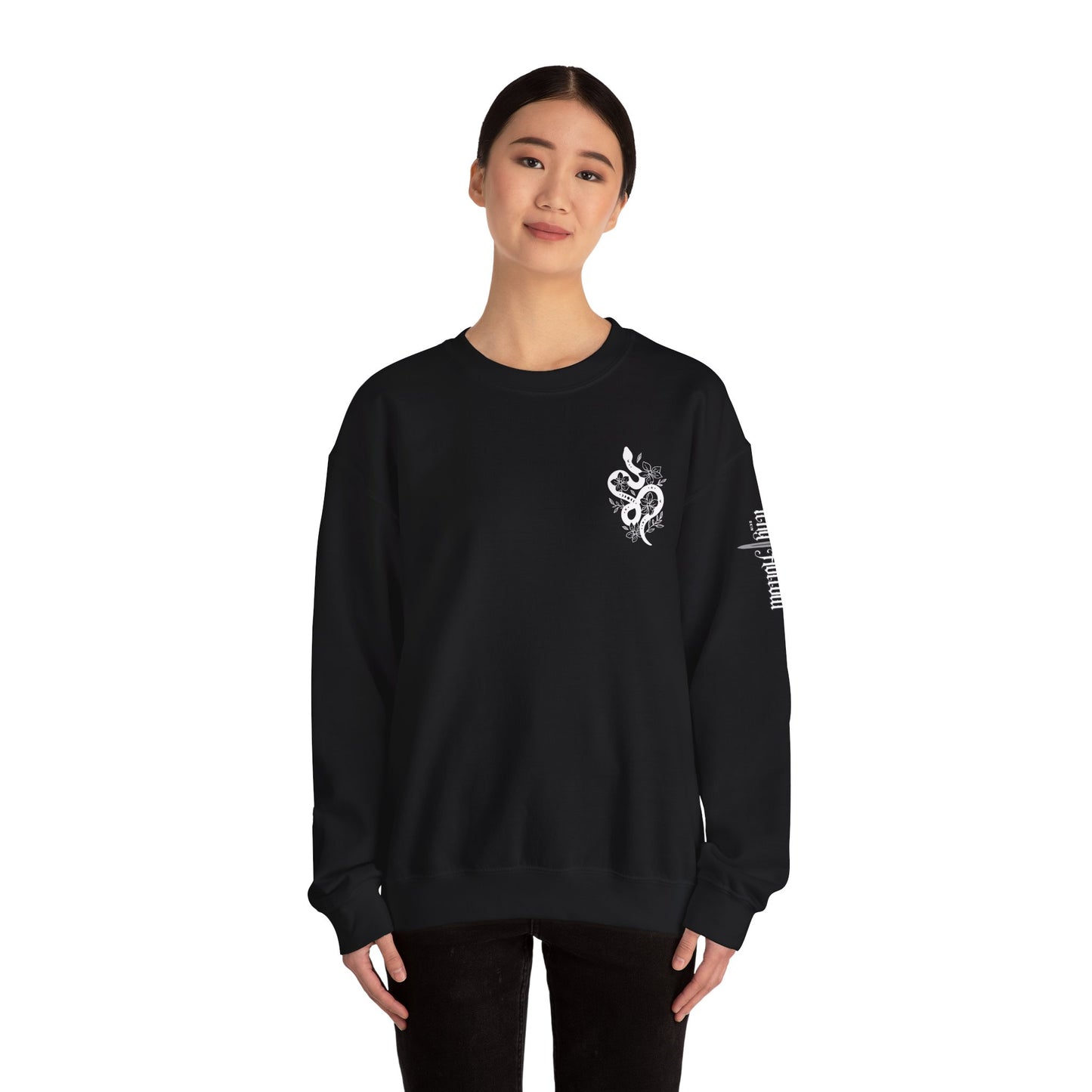 Peachy Hollow Skin Merch, Brand Logo On Sleeve - Unisex Crewneck Sweatshirt