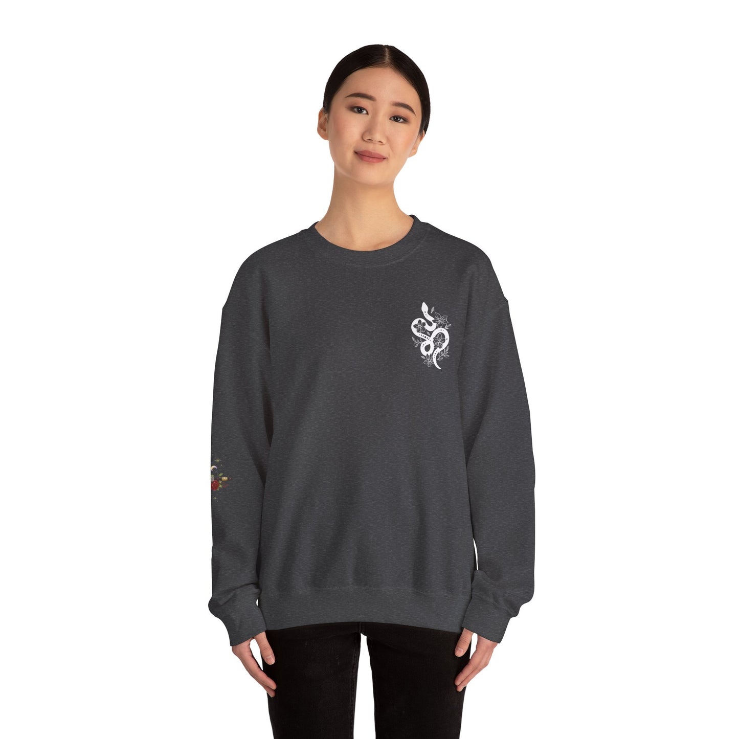 Peachy Hollow Skin Merch, Brand Logo On Sleeve - Unisex Crewneck Sweatshirt