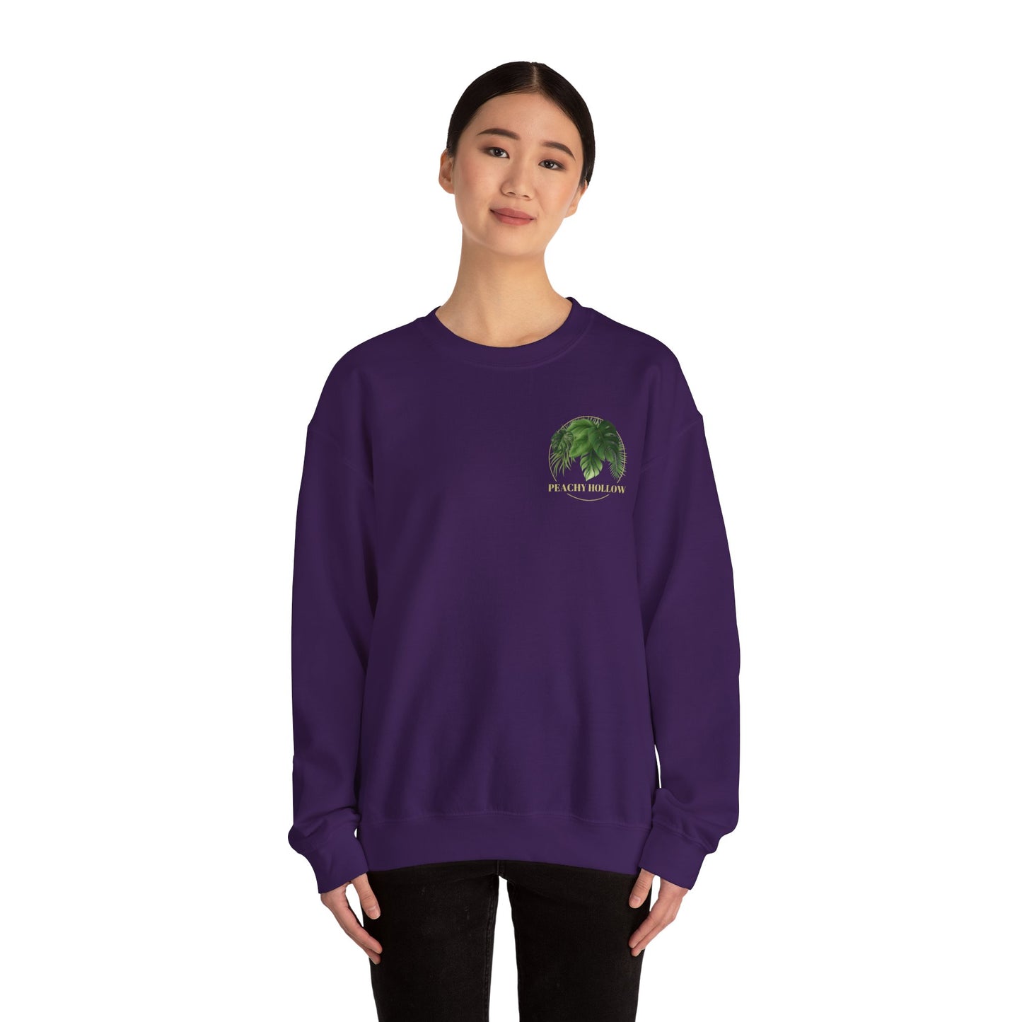 Peachy Hollow Skin Merch, Original Logo On Back - Unisex Crewneck Sweatshirt