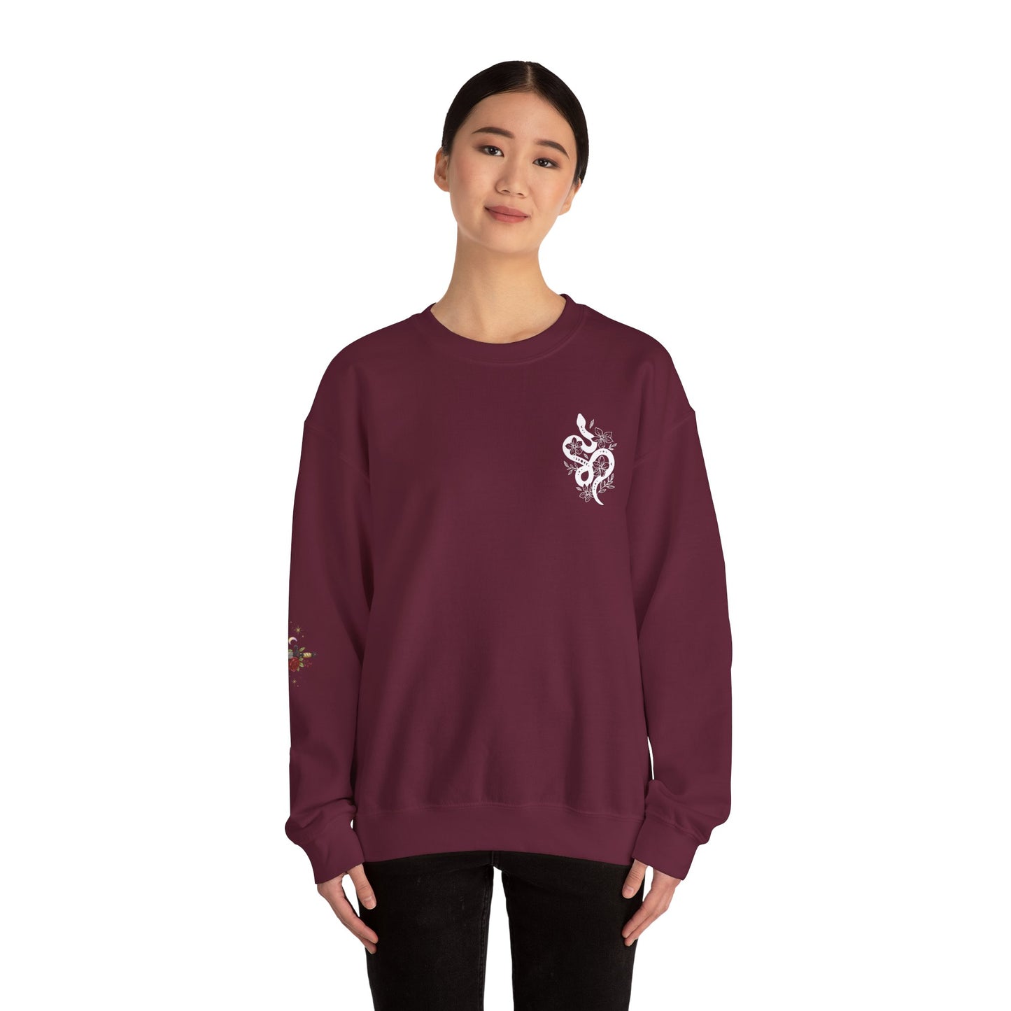 Peachy Hollow Skin Merch, Brand Logo On Sleeve - Unisex Crewneck Sweatshirt