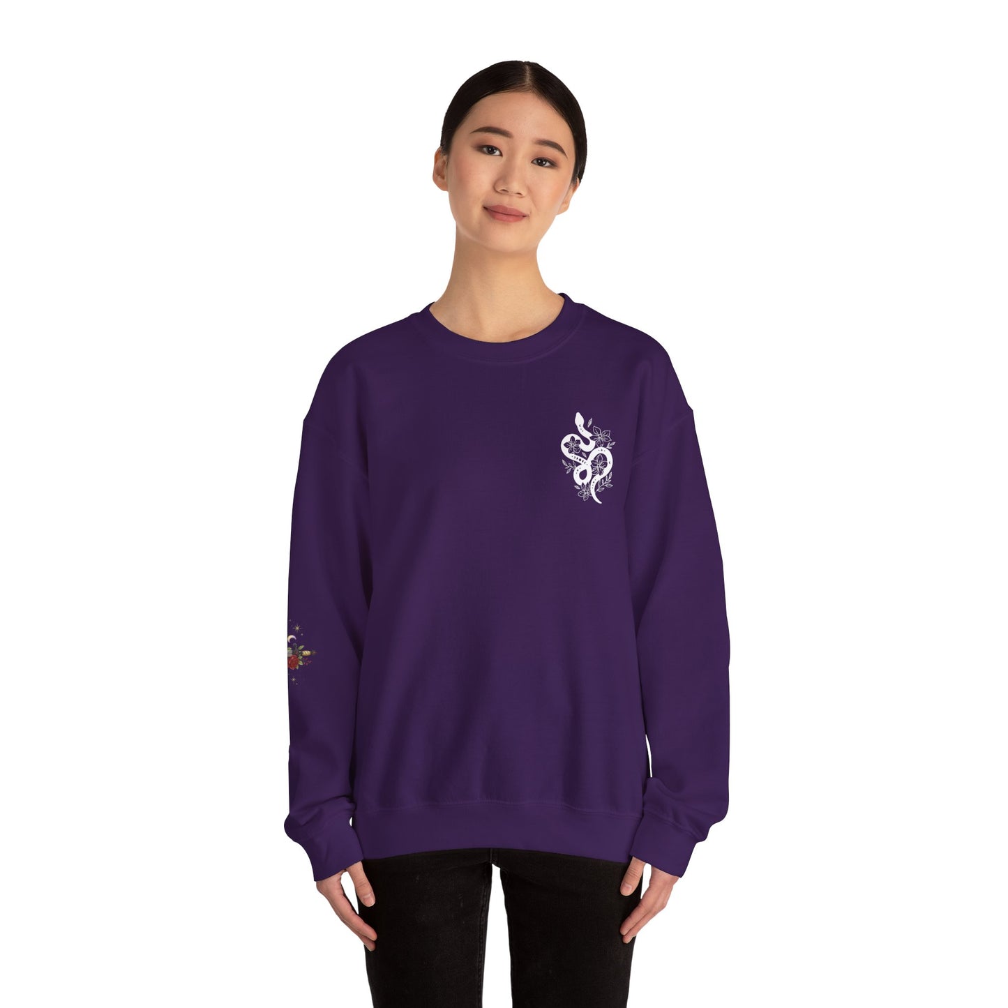 Peachy Hollow Skin Merch, Brand Logo On Sleeve - Unisex Crewneck Sweatshirt