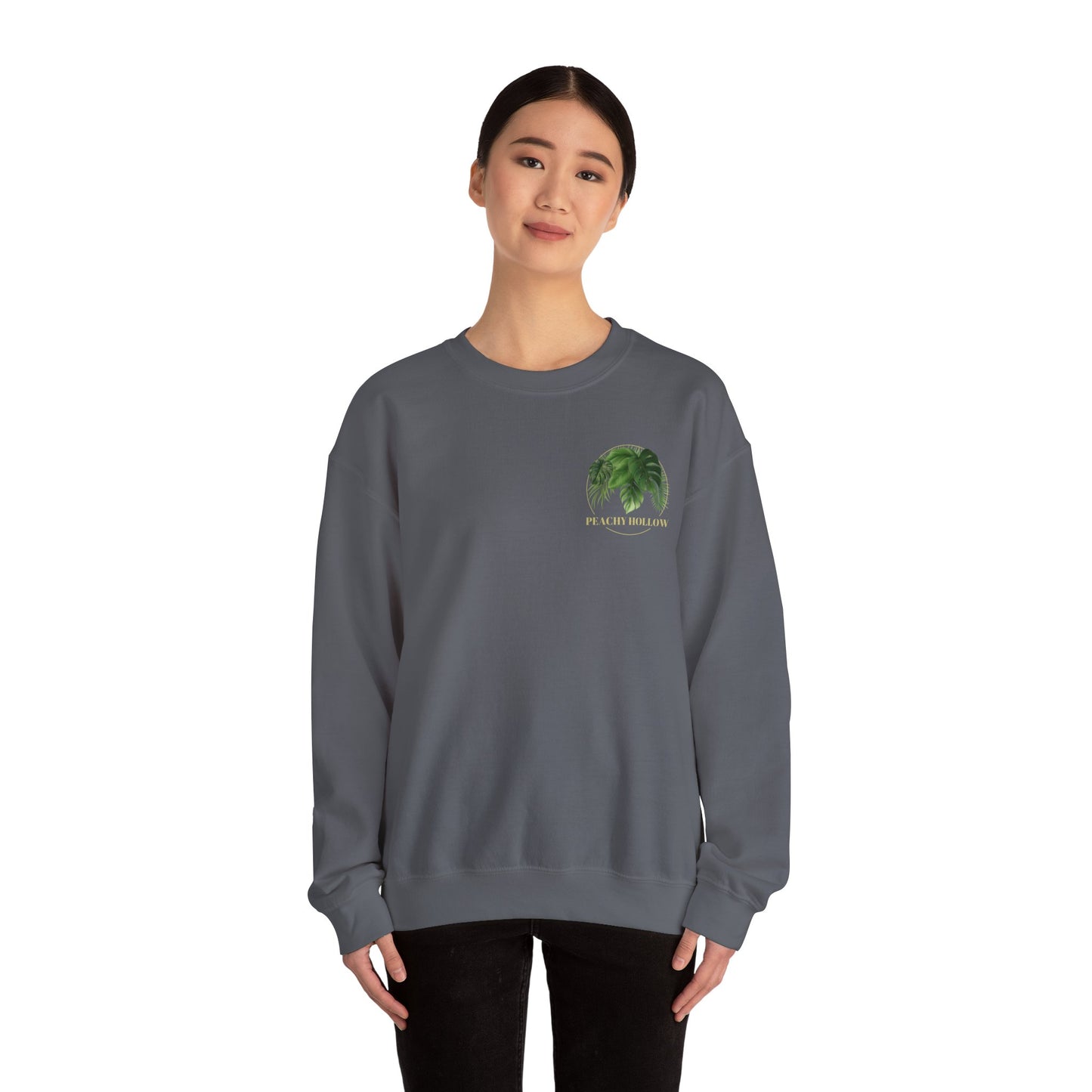 Peachy Hollow Skin Merch, Original Logo On Back - Unisex Crewneck Sweatshirt