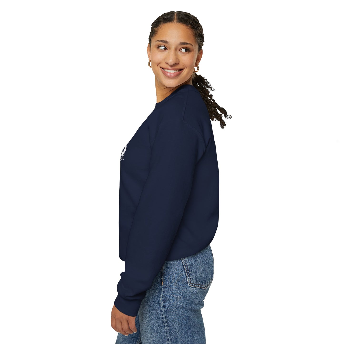 Peachy Hollow Skin Merch, Brand Logo On Sleeve - Unisex Crewneck Sweatshirt
