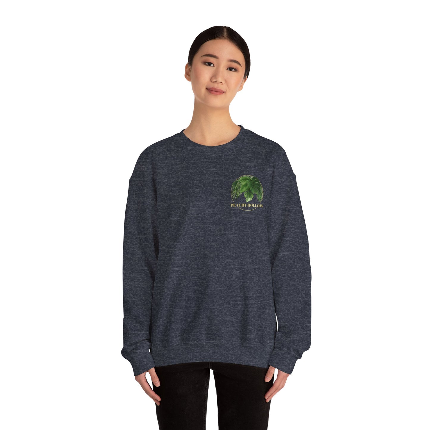Peachy Hollow Skin Merch, Original Logo On Back - Unisex Crewneck Sweatshirt