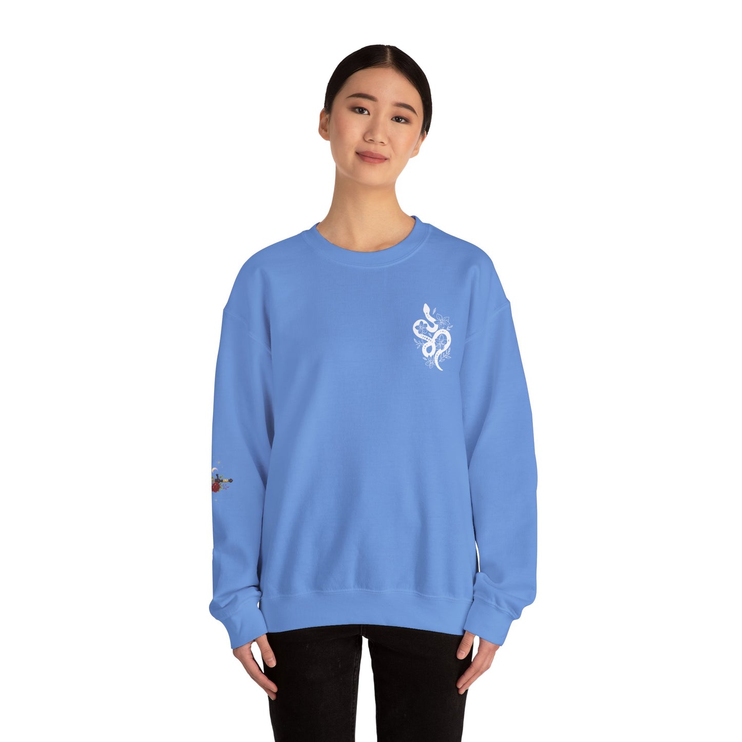 Peachy Hollow Skin Merch, Brand Logo On Sleeve - Unisex Crewneck Sweatshirt