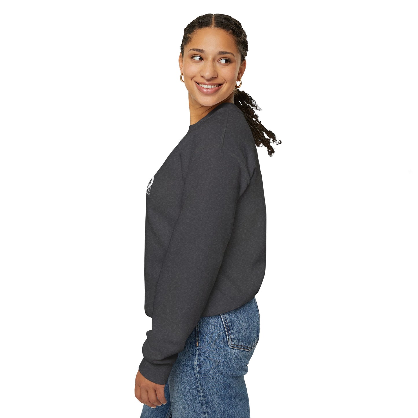 Peachy Hollow Skin Merch, Brand Logo On Sleeve - Unisex Crewneck Sweatshirt