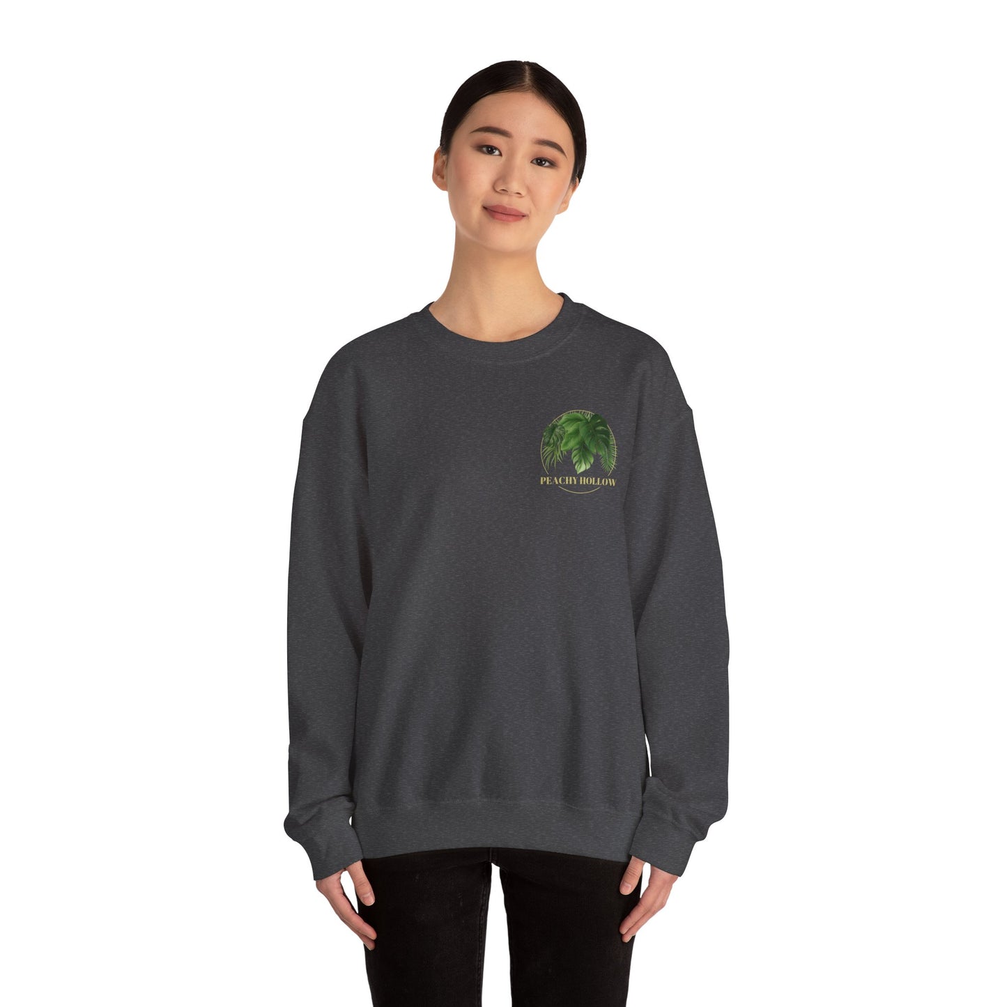 Peachy Hollow Skin Merch, Original Logo On Back - Unisex Crewneck Sweatshirt