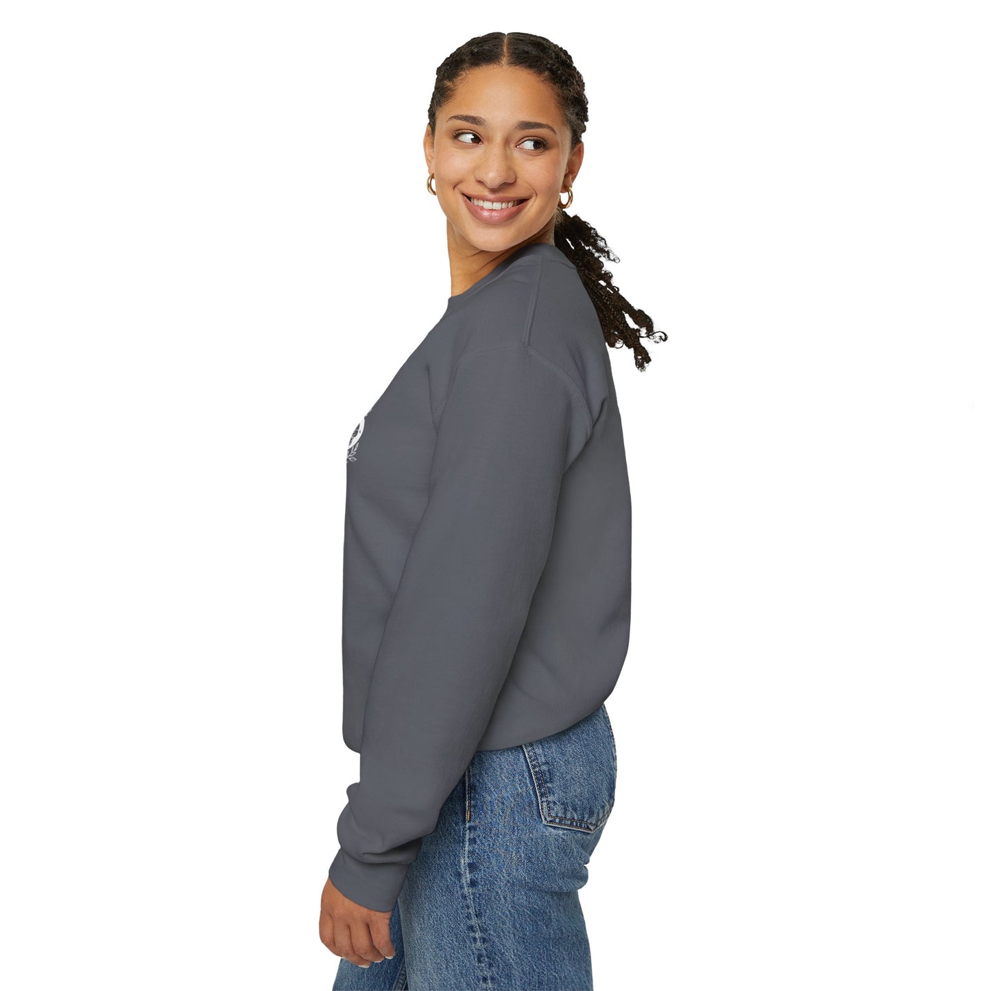 Peachy Hollow Skin Merch, Brand Logo On Sleeve - Unisex Crewneck Sweatshirt