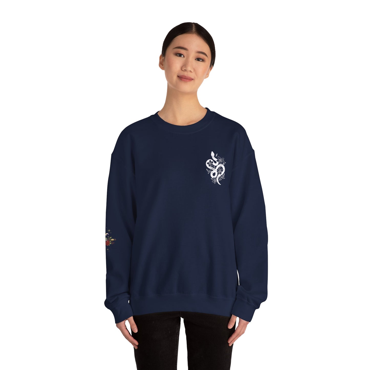 Peachy Hollow Skin Merch, Brand Logo On Sleeve - Unisex Crewneck Sweatshirt