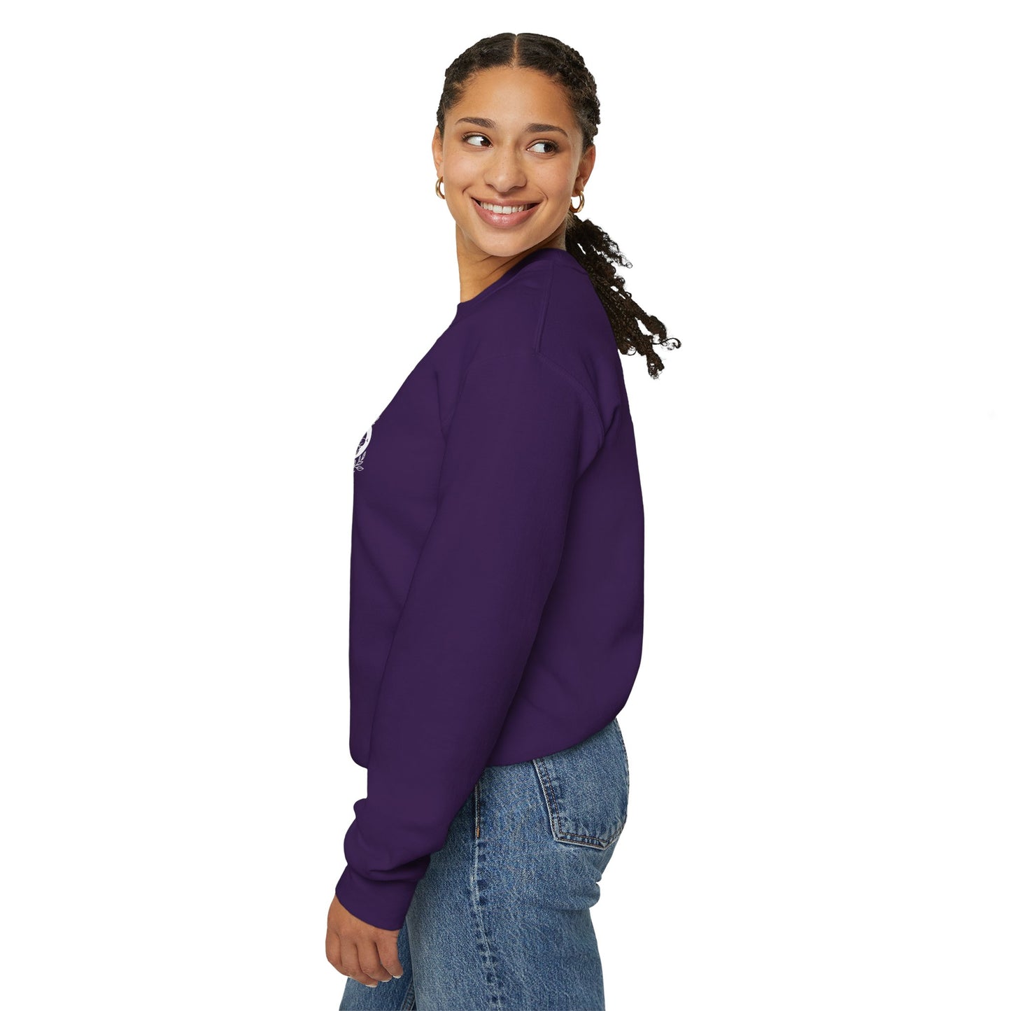 Peachy Hollow Skin Merch, Brand Logo On Sleeve - Unisex Crewneck Sweatshirt