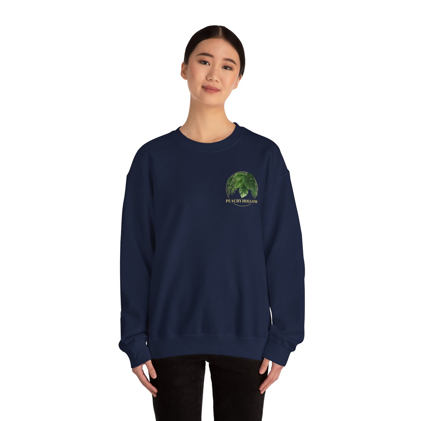 Peachy Hollow Skin Merch, Original Logo On Back - Unisex Crewneck Sweatshirt