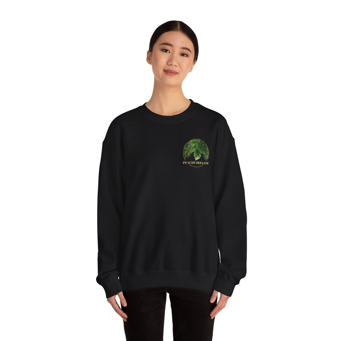 Peachy Hollow Skin Merch, Original Logo On Back - Unisex Crewneck Sweatshirt
