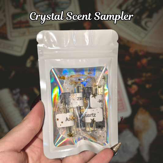 Sacred Gemstone Collection Scent Sampler - 4 Crystal Inspired Dry Body Oil Scent Samples