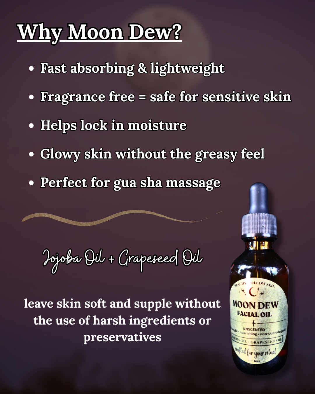 Moon Dew - Daily, Unscented Facial Oil 🌙